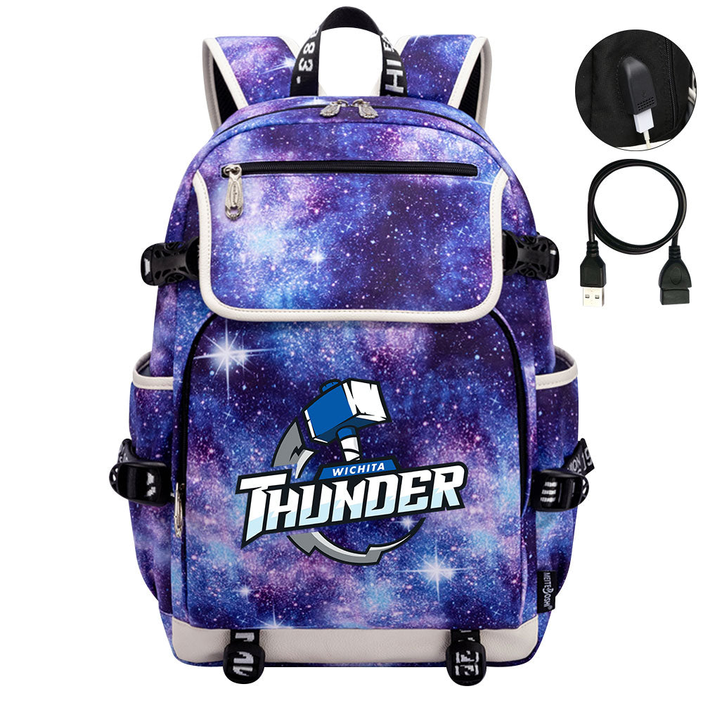 Wichita Thunder Hockey Backpack School Notebook Travel Bag