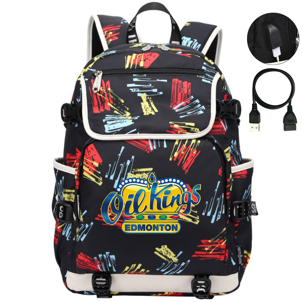 Edmonton Oil Kings Hockey League Backpack School Notebook Travel Bag
