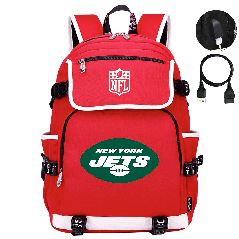 New York Jets Football Rugby Backpack School Notebook Travel Bags