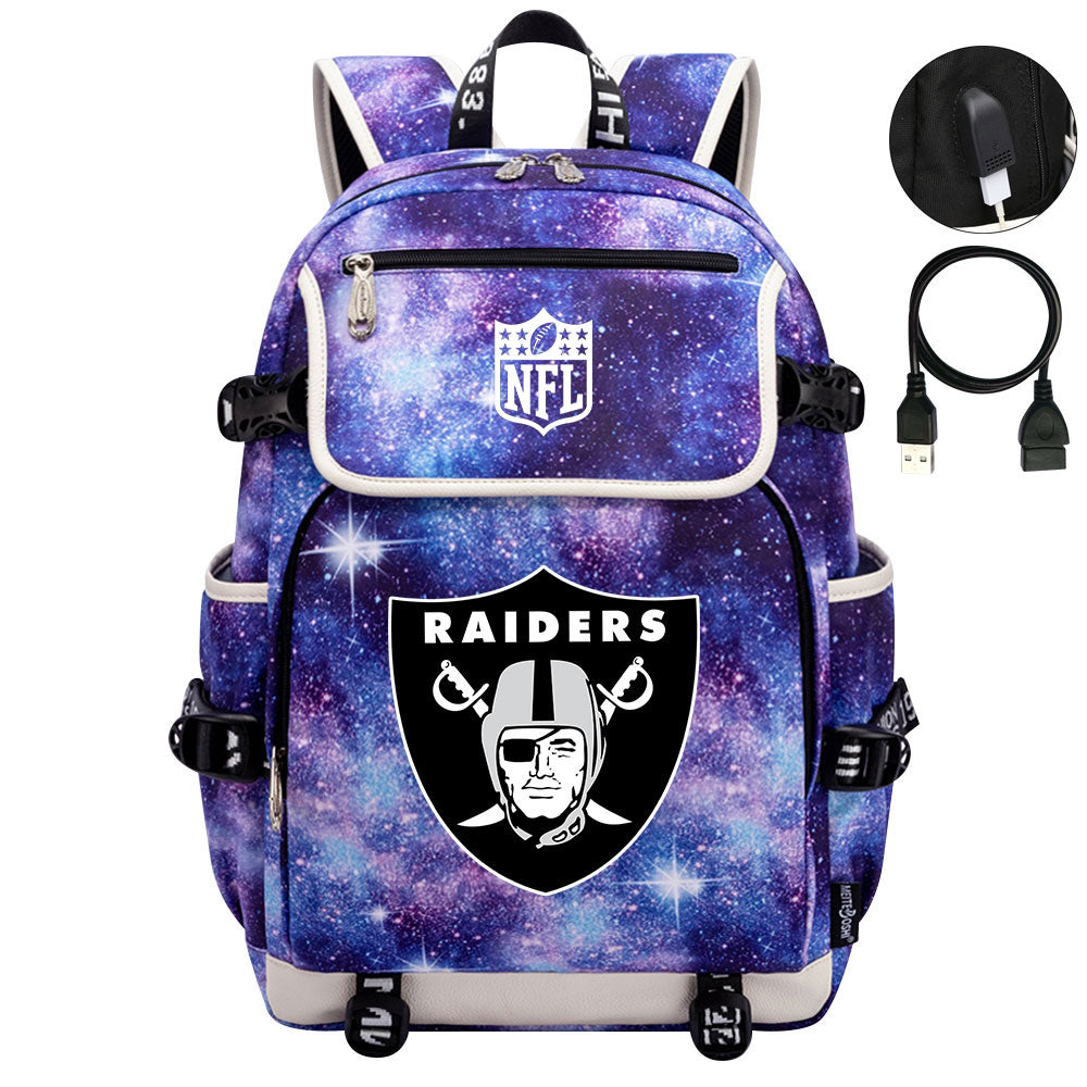 Oakland Raiders Football Rugby Backpack School Notebook Travel Bags