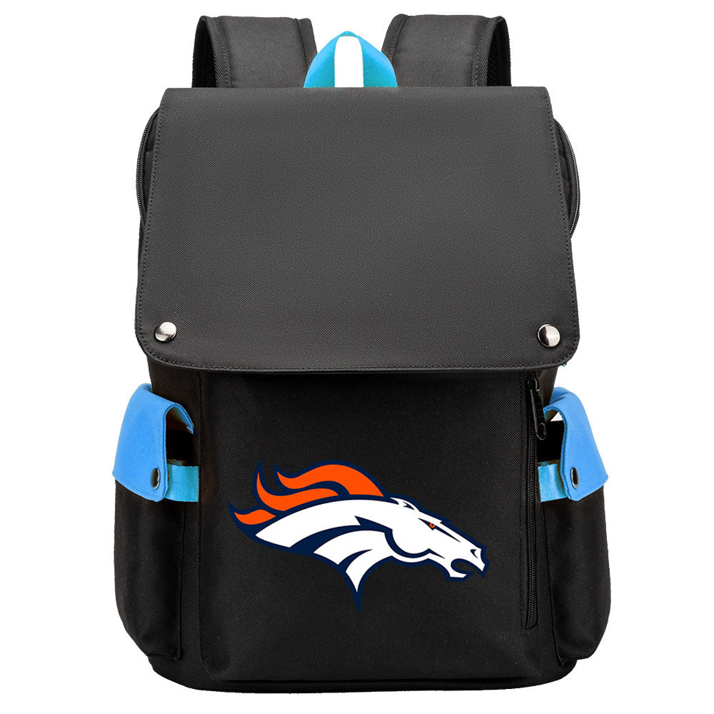 Denver Broncos Football Team Rugby Laptop Backpack Oxford School Bag