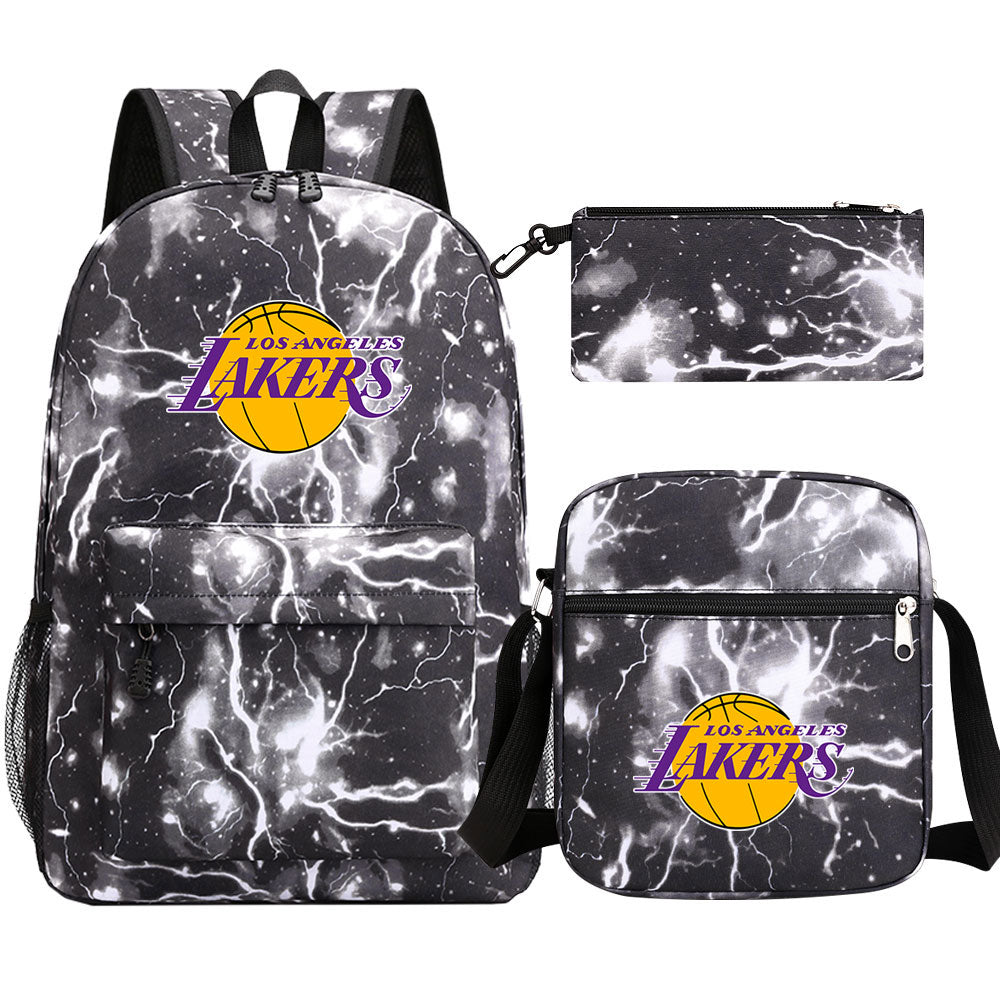 Los Angeles Lakers School Backpack Shoulder Bag Pencil Bags 3pcs Set