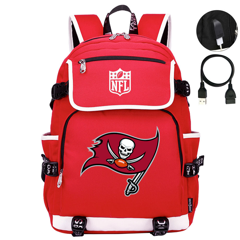 Tampa Bay Buccaneers Football Rugby Backpack School Notebook Travel Bags