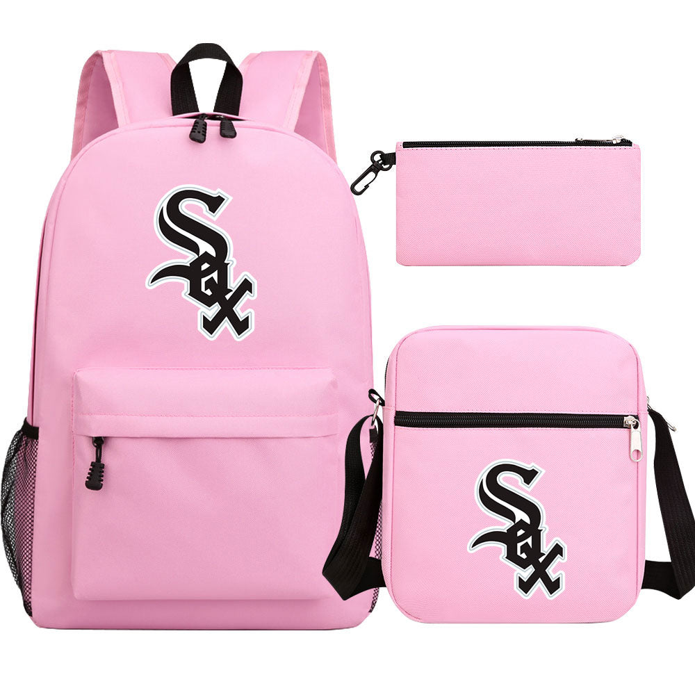 Chicago White Sox Baseball School Backpack Shoulder Bag Pencil Bags 3pcs Set