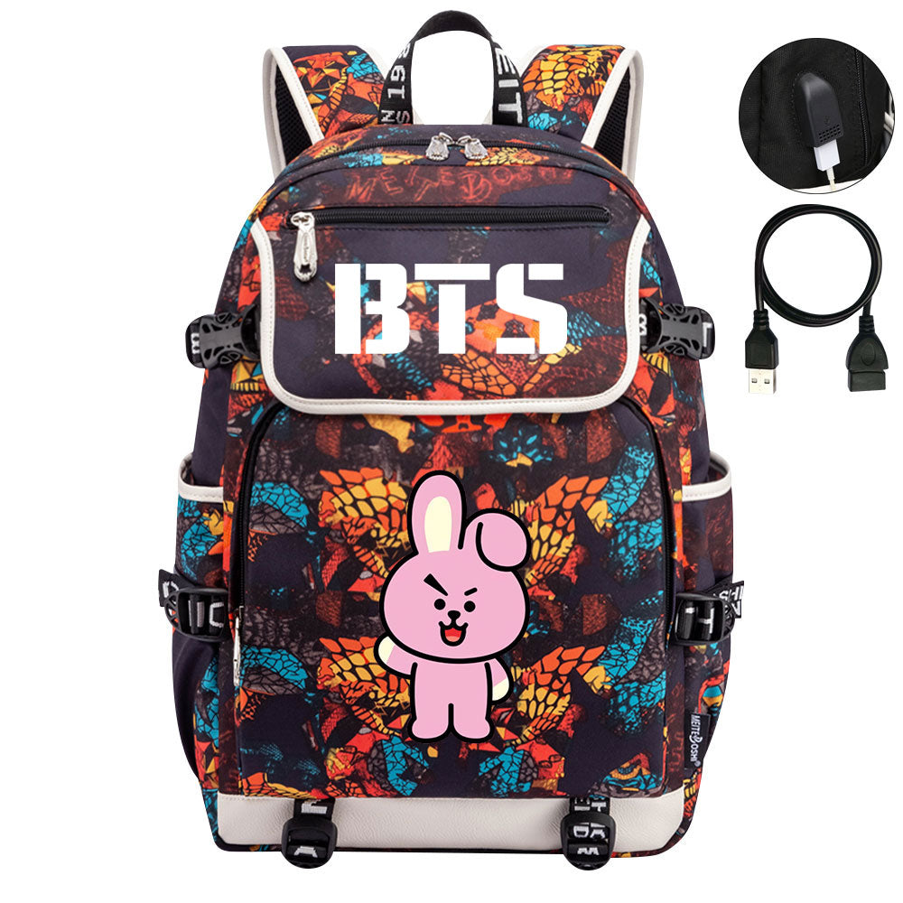 BTS Cooky Backpack School Notebook Travel Bags