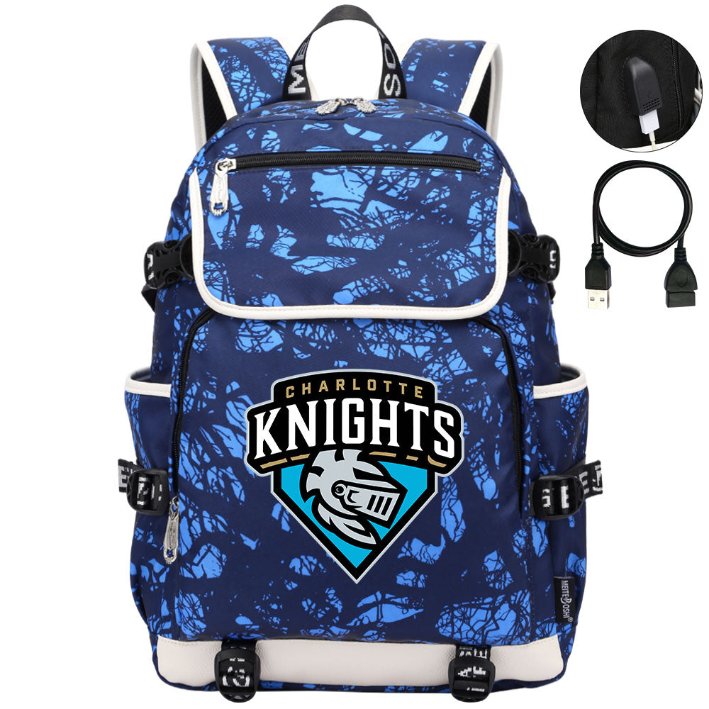 Charlotte Knights Backpack School Notebook Travel Bags