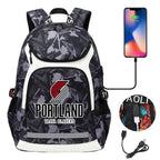 Portland Trail Blazers Backpack School Notebook Travel Bags With USB