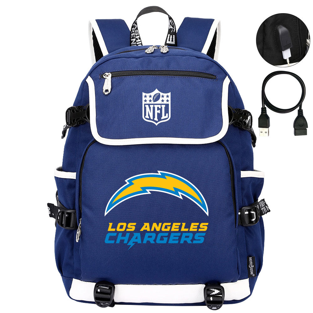 Los Angeles Chargers Football Rugby Backpack School Notebook Travel Bags
