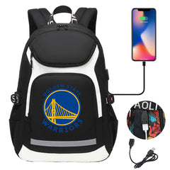 Golden State Warriors Backpack School Notebook Travel Bags With USB