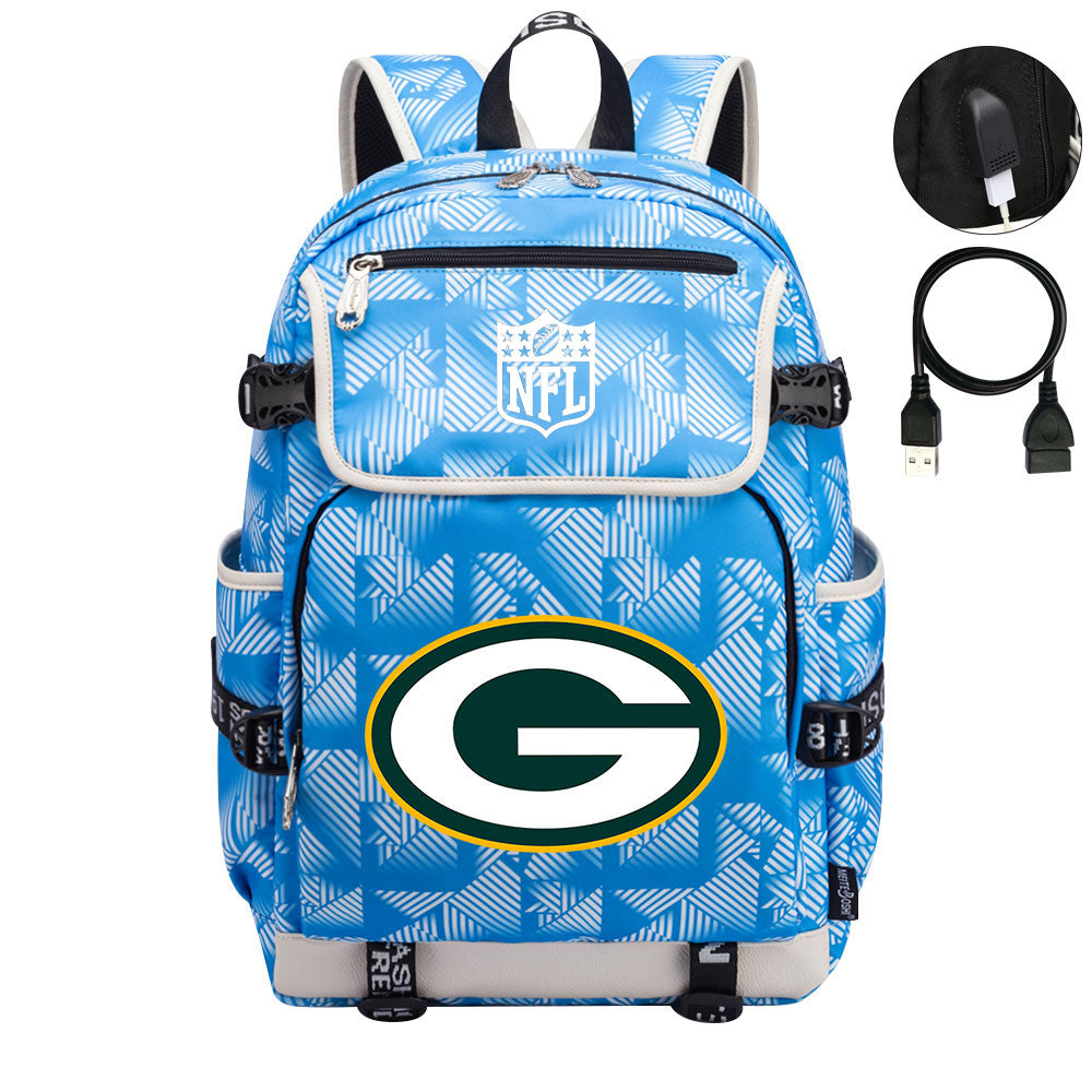 Green Bay Packers Football Team Rugby Backpack School Notebook Travel Bag