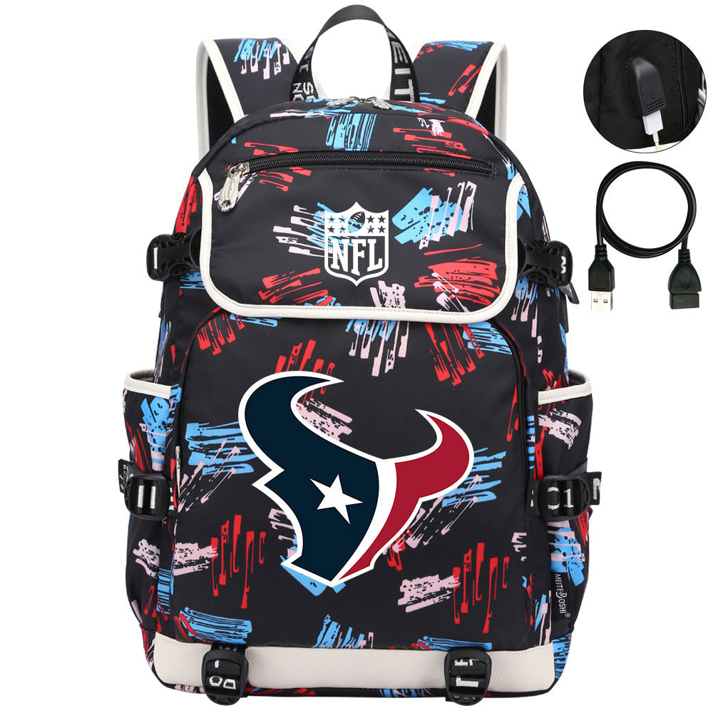 Houston Texans Hockey League Backpack School Notebook Travel Bag