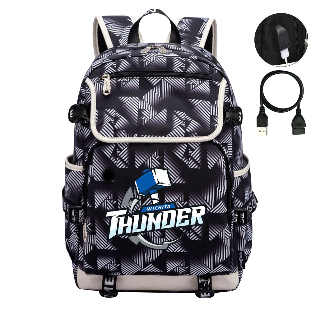 Wichita Thunder Hockey Backpack School Notebook Travel Bag