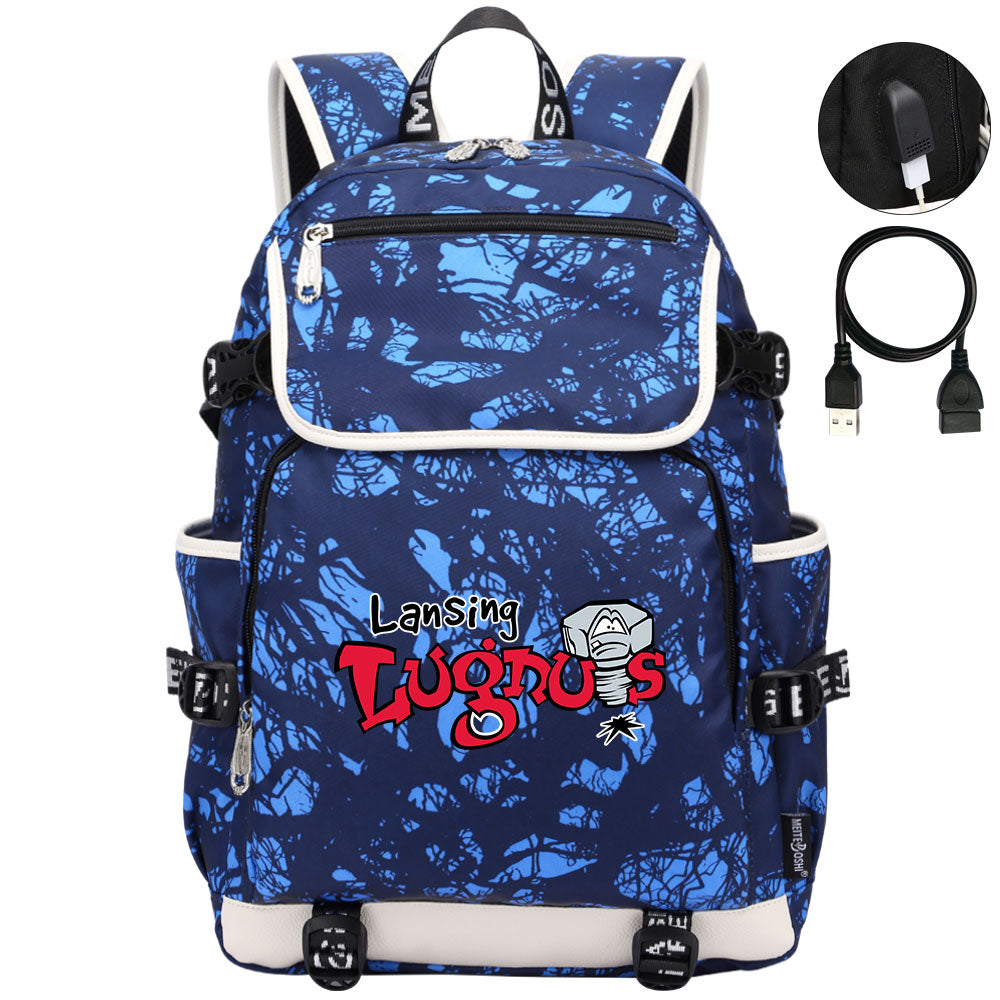 Lansing Lugnuts Backpack School Notebook Travel Bags