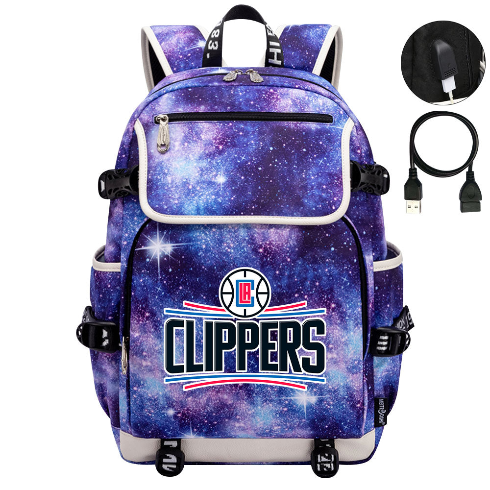Los Angeles Clippers Backpack School Notebook Travel Bags