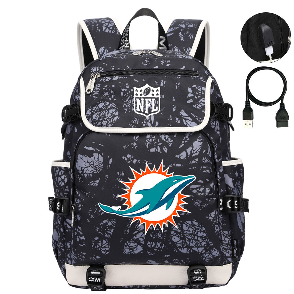 Miami Dolphins Football Rugby Backpack School Notebook Travel Bags
