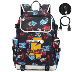 Mississippi Braves Backpack School Notebook Travel Bags