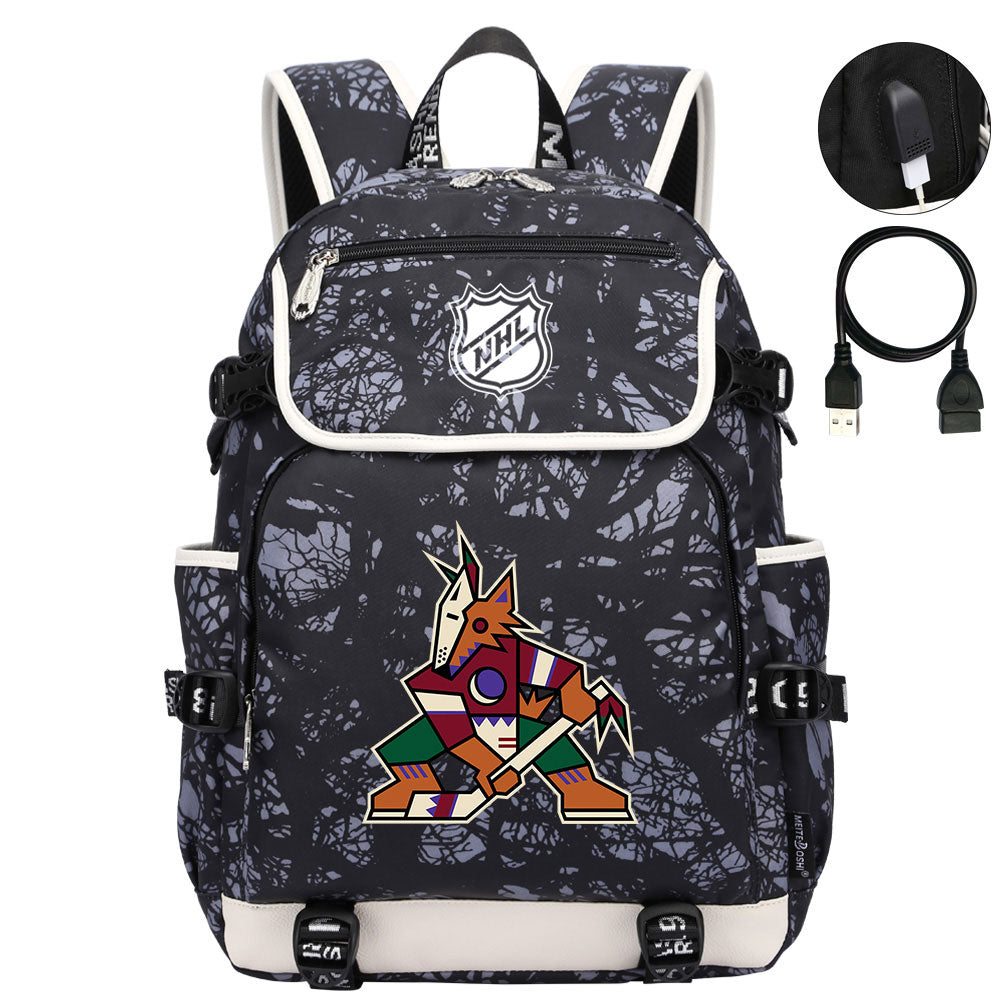 Arizona Coyotes Hockey Team Backpack School Notebook Travel Bags