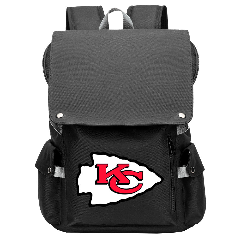 Kansas City Chiefs Football Team Rugby Laptop Backpack Oxford School Bag