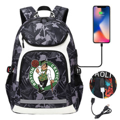 Boston Celtics Backpack School Notebook Travel Bags With USB