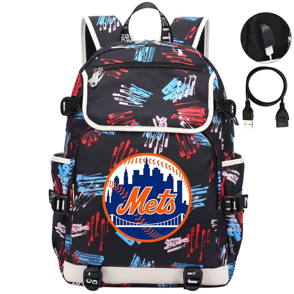 New York Mets Backpack School Notebook Travel Bags