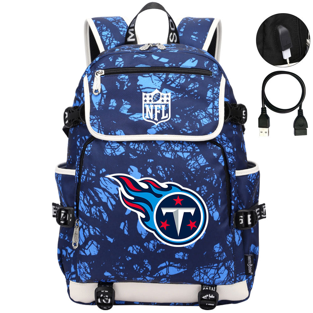 Tennessee Titans Football Rugby Backpack School Notebook Travel Bags