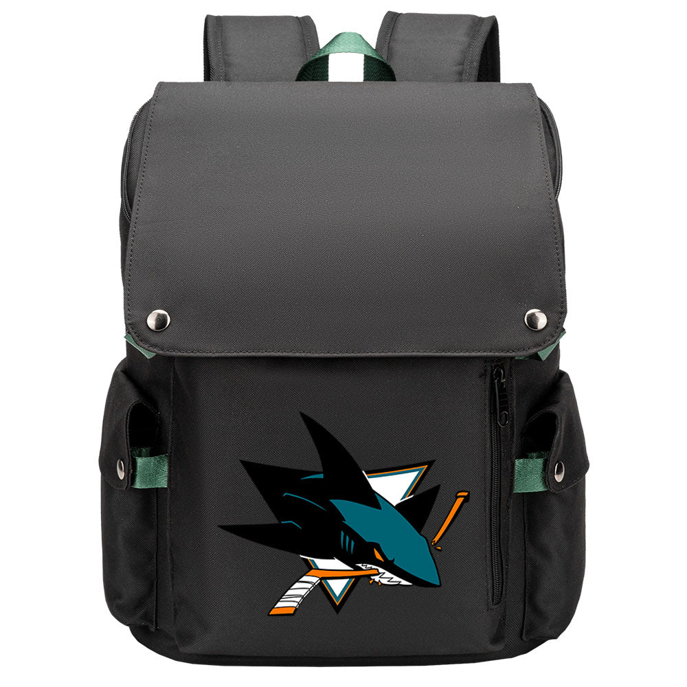 San Jose Sharks Hockey Team School Backpack Oxford Laptop Bag