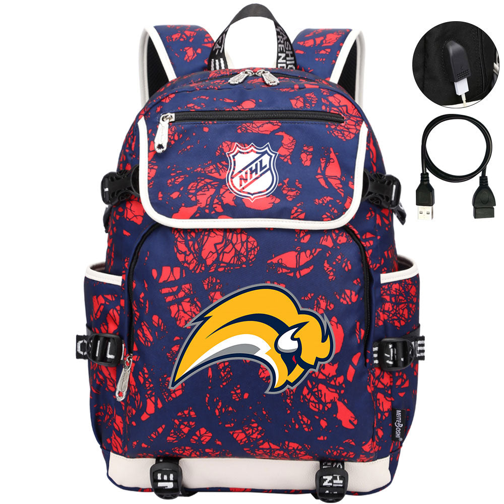 Buffalo Sabres Hockey League Backpack School Notebook Travel Bag