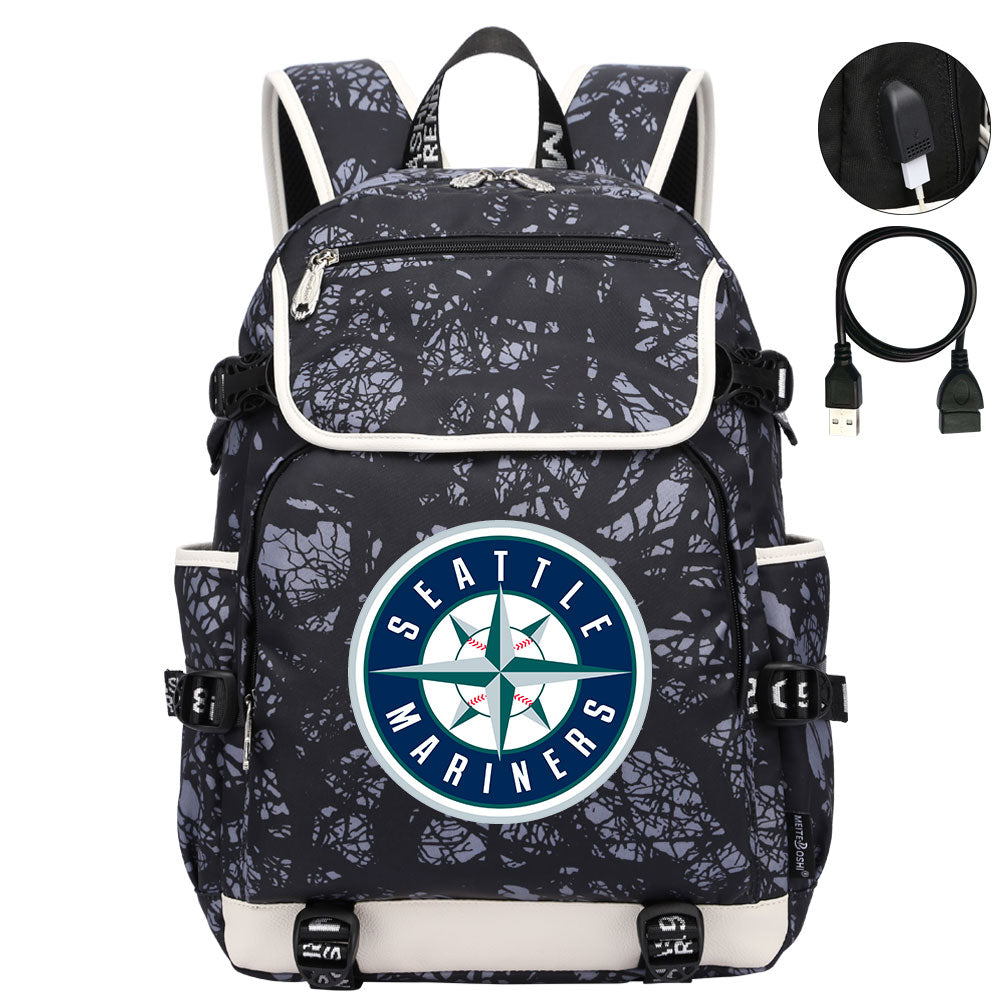 Seattle Mariners Backpack School Notebook Travel Bags