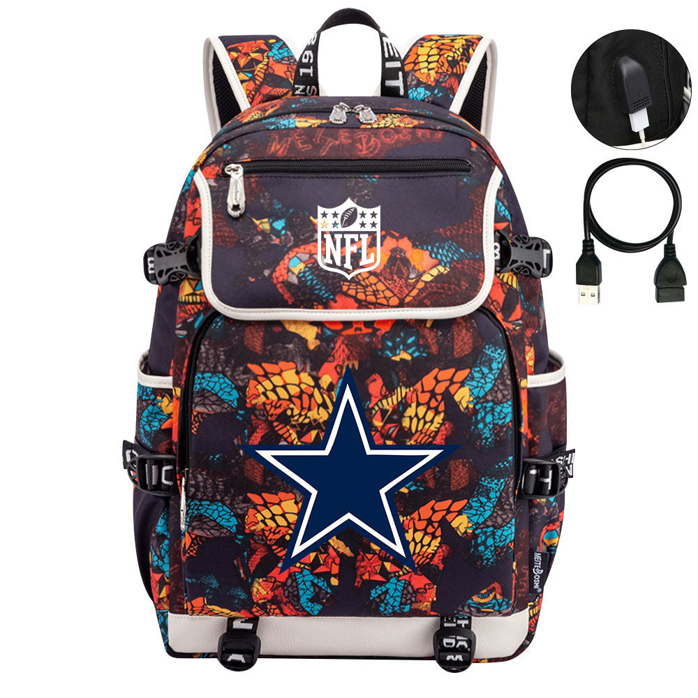 Dallas Cowboys Football Team Rugby Backpack School Notebook Travel Bag