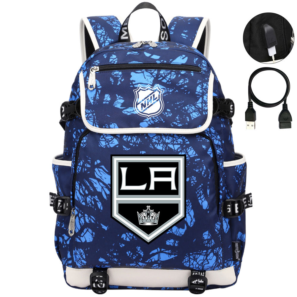 Los Angeles Kings Hockey League Backpack School Notebook Travel Bag