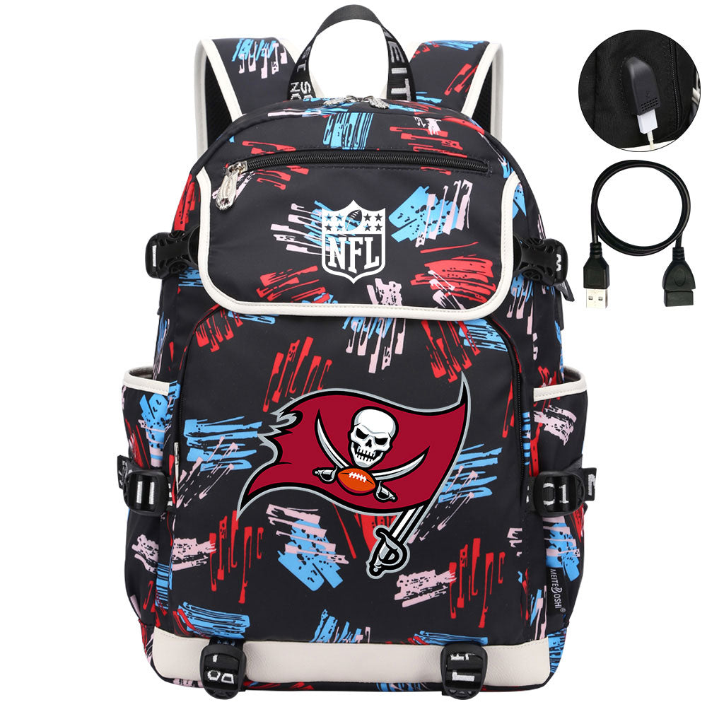 Tampa Bay Buccaneers Football Rugby Backpack School Notebook Travel Bags