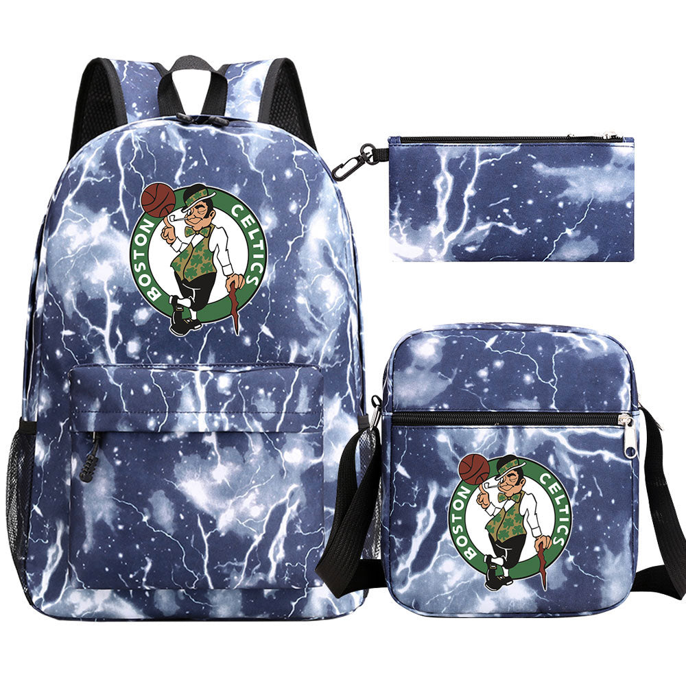 Boston Celtics Basketball School Backpack Shoulder Bag Pencil Bags 3pcs Set