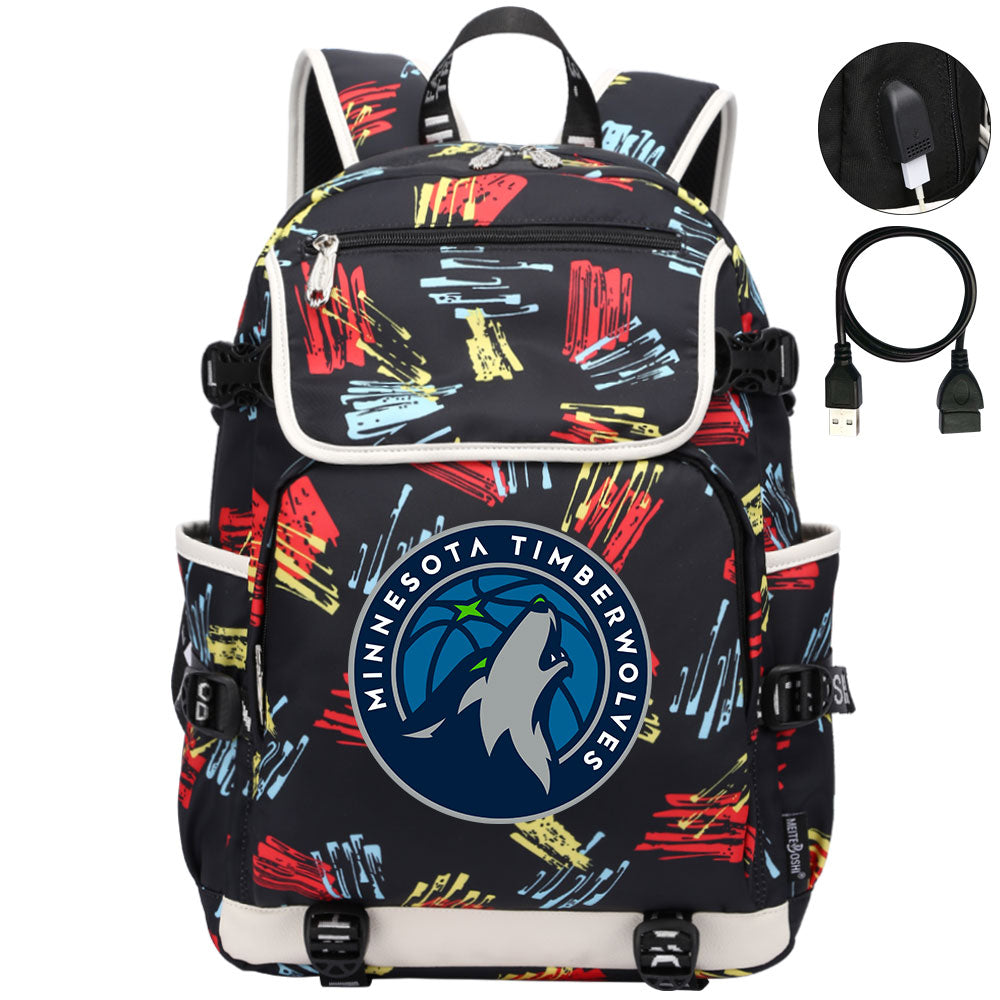 Minnesota Timberwolves Backpack School Notebook Travel Bags