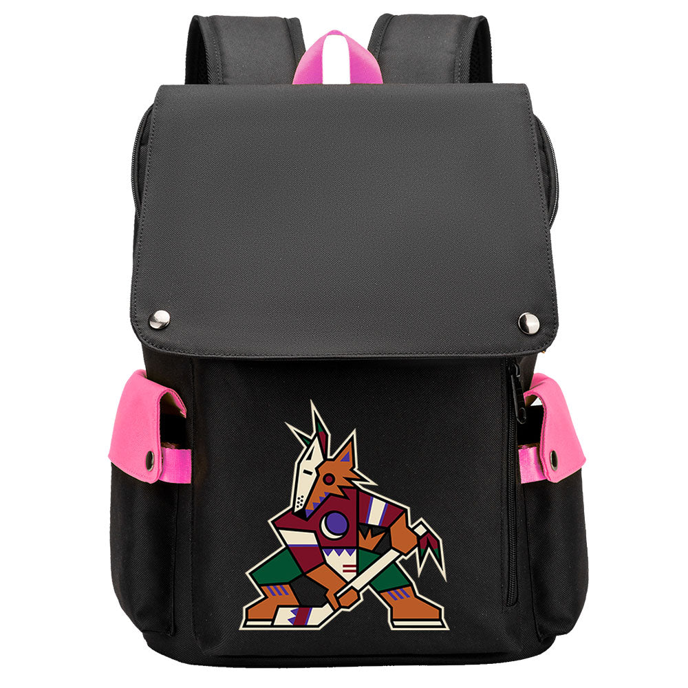 Arizona Coyotes Hockey Team Laptop Backpack Oxford School Bag