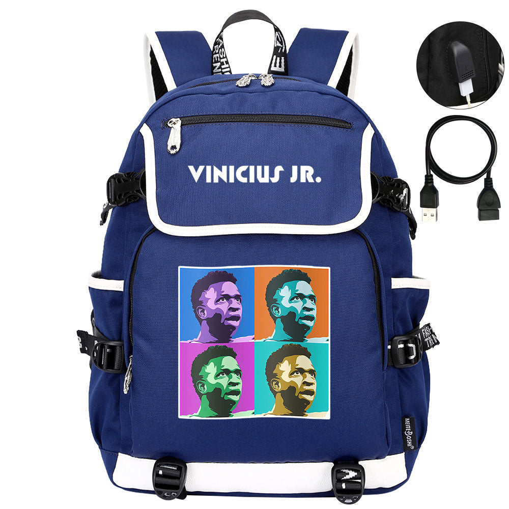Vinicius Junior FC Backpack School Notebook Travel Bags
