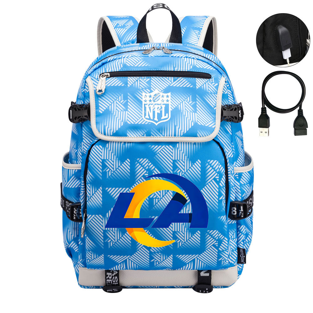 Los Angeles Rams Football Rugby Backpack School Notebook Travel Bags