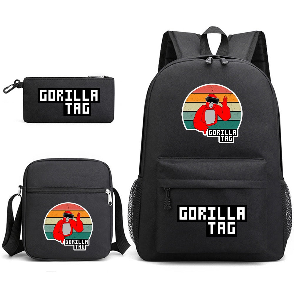 Gorilla Tag School Backpack Shoulder Bag Pencil Bags 3pcs Set