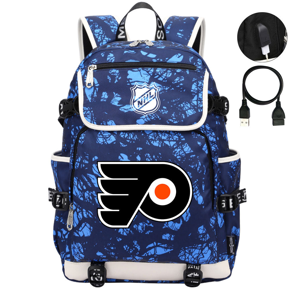 Philadelphia Flyers Hockey League Backpack School Notebook Travel Bag
