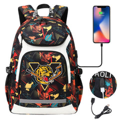 Victoriaville Tigres Backpack School Notebook Travel Bags With USB