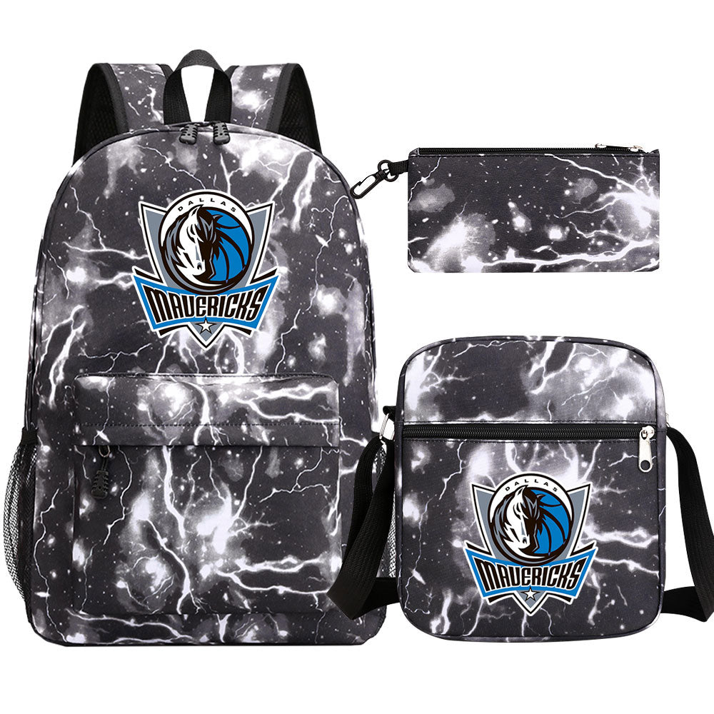 Dallas Mavericks Basketball School Backpack Shoulder Bag Pencil Bags 3pcs Set