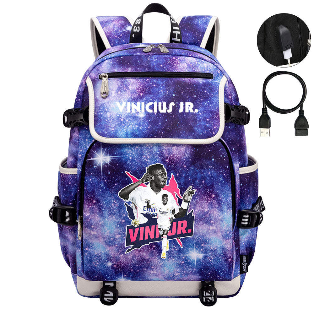 Vinicius Junior FC Backpack School Notebook Travel Bags