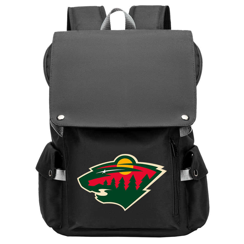 Minnesota Wild Hockey Team School Backpack Oxford Laptop Bag