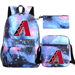 Arizona Diamondbacks Baseball School Backpack Shoulder Bag Pencil Bags 3pcs Set