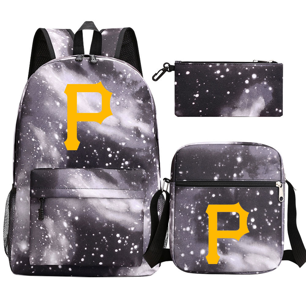 Pittsburgh Pirates Baseball School Backpack Shoulder Bag Pencil Bags 3pcs Set