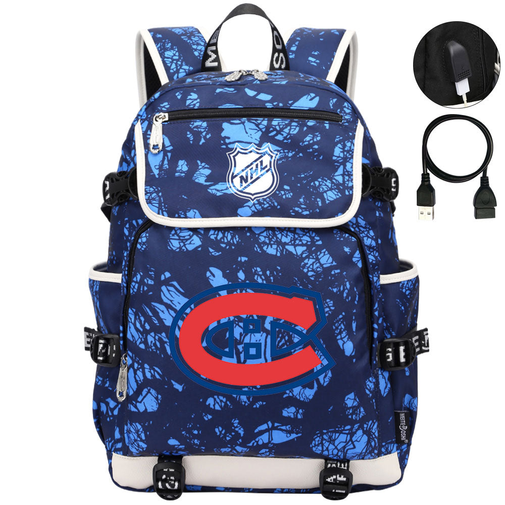 Montreal Canadiens Hockey League Backpack School Notebook Travel Bag