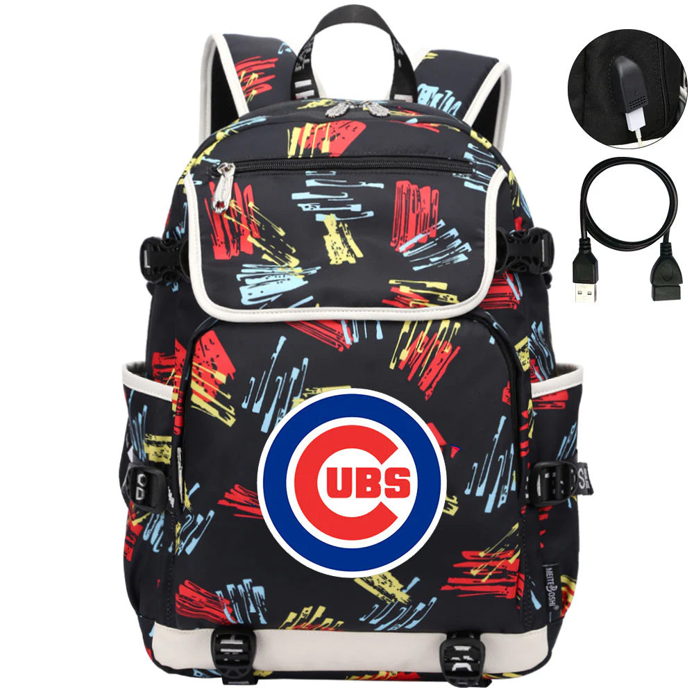Chicago Cubs Backpack School Notebook Travel Bags
