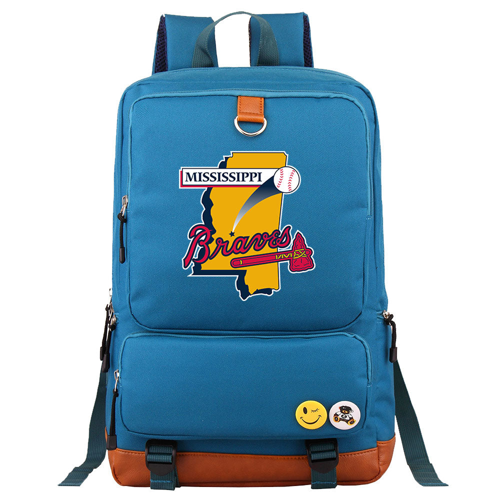 Mississippi Braves Water Proof Backpack NoteBook Laptop School Bag