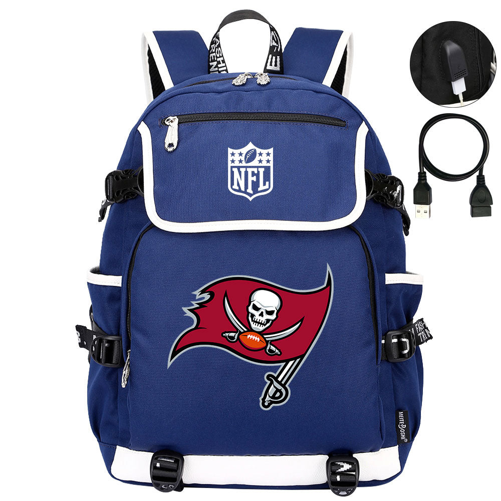 Tampa Bay Buccaneers Football Rugby Backpack School Notebook Travel Bags