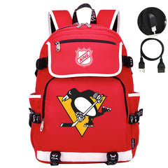 Pittsburgh Penguins Hockey League Backpack School Notebook Travel Bag