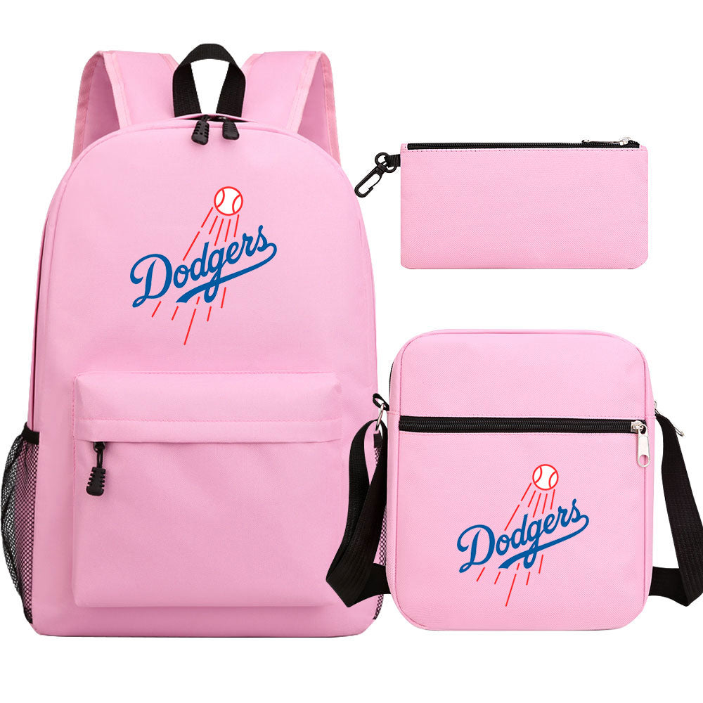 LA Dodgers Baseball School Backpack Shoulder Bag Pencil Bags 3pcs Set